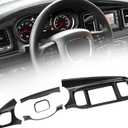 5PCS Dashboard Trim Panel for Dodge Charger 2015-2025, Center Console Instrument Cluster Garnish, Carbon Fiber Look, ABS Material