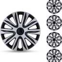 WOLFSTORM 4-Pack 17 Inches Wheel Rim Cover Hubcaps,Redesign Fashion Style Replacement Hubcaps,Car Truck SUV Hub Accessories,Silver&Black