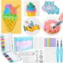 78 Pcs Magic 3D Foam Texture Painting Kit, Magic Puffy Paint Kit, Including 46 Pcs Foam Texture Paper, 24 Colors Acrylic Marker Pen, 4 Drawing Templates, 2 Water Brushes, Art Painting Kits (multicolor)