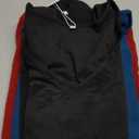 3 Pcs Women's Thermal Tank Tops V Neck Underwear Fleece Lined Sleeveless Undershirts Warm Camisole Base Layer Vest (Medium, Black, Dark Blue, Red)