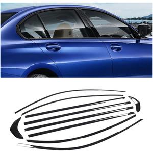for 2019-2023 BMW 3 Series G20 G28 10PCS Black Car Window Trim Strip Cover Sticker