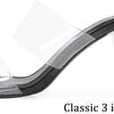 Clear Heels for Women Transparent Two Strap Block Chunky Square Heel Sandals Open Toe Slip On Mules for Women (7.5)