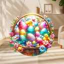 2 x Easter Decorations - Easter Egg Basket Acrylic Suncatcher Ornaments, Colorful Acrylic Sun Catchers for Easter Home Decor Spring Wall Hanging Art