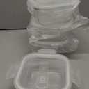 Square Glass Food Storage Containers, Small Square Storage Containers With Airtight Lids, 2Cup Glass Meal Prep Bowls, Leak-proof lunch Bowls, Dishwasher Microwave Freezer Safe -(White)