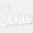 Senior 2025 Sign Plastic White Graduation Photo Props Graduation Decorations Class of 2025 Table Centerpiece Senior 2025 Sign for 2025 Grad Party Decorations Supplies