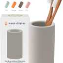 Organic Diatomite Toothbrush Toothpaste Makeup Brushes Razors Holder Grey Bathroom Countertop Organizer Stand Cup Organizer (Light Grey)