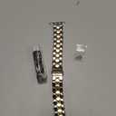 Designer Band for Apple Watch 40mm 41mm 42mm 38mm 44mm 45mm 46mm 49mm for Women, Stainless Steel Dressy Bands Compatible with Apple Watch Series 11,10,Se,9,8,7,6,5,4,3,2,1 for iWatch (Silver and Gold - Shiny&Brushed)