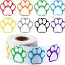 Boao 600 Pieces Dog Paw Stickers Colorful Dog Stickers Puppy Paw Decals for Gifts, Mailing, Party Decoration, Envelope Seals, 1.5 Inch