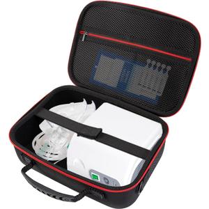 Nebulizer Bag for Smart Nebulizer,Portable Hard Case,Desktop Inhaler Nebulizer for Home Travel Use, Medicine Storage Bag for Inhaler Spacer, Masks, Asthma Accessories for Kids and Adults,Red