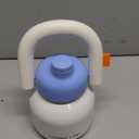 CHAKO LAB Water Bottle with Straw and Carry Handle | Wide Mouth vacuum insulated stainless steel Bottles | Reusable, leak-proof and BPA-free | 33oz(White&Blue)