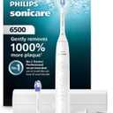 Philips Sonicare 6500 Series Electric Toothbrush - Next-Generation Sonicare Technology, Pressure Sensor, 9 Brushing Settings, SmarTimer, BrushPacer, 21-Day Runtime, Travel Case, White, HX7410/10