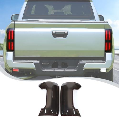 Rear Tail Light Cover Tail Lamp Shell Shade Guard Trim Frame Compatible with Toyota Tacoma 2024 2025,ABS Car Taillight Protective Shell Bezels Smoke Black Taillight Shell Accessories , 1 pack