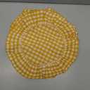 4 Pcs 15 Inch 100% Cotton Scalloped Round Placemats, Thin Yellow Gingham Place Mats with Ruffle, Washable Placemats Table Mats for Kitchen Dining Holiday Gatherings Decor