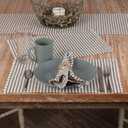 Piper Classics Farmhouse Ticking Stripe Gray Placemats w Rickrack, Set of 4 Place Mats, 12" x 18", Farmhouse Style Kitchen & Dining Decor