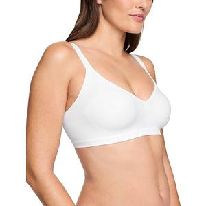 Warner's Women's Easy Does It Underarm-Smoothing with Seamless Stretch Wireless Lightly Lined Comfort Bra Rm3911a, White, L