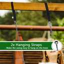 66" Heavy Duty Coated Iron Chain Sensory Swing Seat, Therapy Outdoor Playground Set Accessories With Snap Hooks and Hanging Straps (Green)