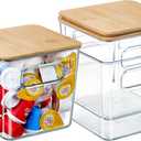Coffee Pod Holder with Bamboo Lids, 3 PACK K Cup Organizer Large Capacity Coffee Bar Organization and Storage