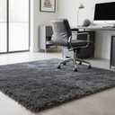 Grey Area Rugs for Bedroom Living Room, 4x6 Soft Large Fluffy Fuzzy Shag Plush Furry Grey Carpet, Soft Indoor Floor Mat for Kids Nursery Home Dorm Office Decor Aesthetic