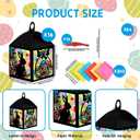 Jengaer 16 Sets Easter Craft Kits with Egg Bunny Design Tissue Paper Lantern, Make Your Own Suncatchers Hanging Ornament DIY Supplies for Easter Home Activity Sunday School Crafts