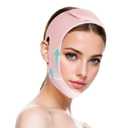 ROWMATE V Line Lifting Mask Chin Strap for Sleeping, V Line Lifting Mask for Women,Jaw ExerciserMedium,LightPink