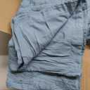 Bedsure Queen Size Comforter Set Mineral Blue, Boho Tufted Bed Set, Checkered Farmhouse Shabby Chic Bedding, 3 Pieces, 1 Plaid Geometric Comforter and 2 Pillow Shams