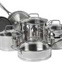 Cuisinart 11-Piece Cookware Set, Professional Stainless Steel, 89-11,Silver