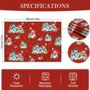 Christmas Snowman Snowflakes Double-Layer Placemats, 1319, Set of 6 Washable Heat-Resistant Non-Slip Cloth Table Mats for Christmas Seasonal Holiday Decor