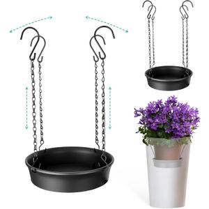 Adjustable Planter Inserts for Large Pots, Made of Thickened PP Material. They Can Be Used as a Substitute for Plant Risers for Inside Pots. Used to Reduce Soil Filling (2, small size for 10"-16")