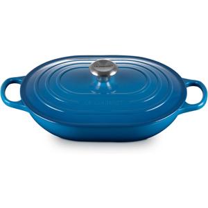 Le Creuset Enameled Cast Iron Signature Oval Casserole with Lid, 3.75 Quart, Marseille