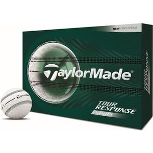 TaylorMade Tour Response Golf Balls, Enhanced 360 ClearPath Alignment, Speed Wrapped Core for Distance and Feel, Pack of 12