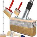Deck Stain Brush with Long Handle 7 Inch Deck Stain Applicator with 59IN Extension Pole Paint Brushes for Wood 4" 5" Deck Brush for Walls Quick Decking Fence Furniture