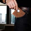 Leather Wallet Gift for Men with AirTag Holder & SIM Card Slots, RFID Blocking Bifold, 10 Card + 2 ID Pockets, Durable Everyday Carry (Dark Brown)