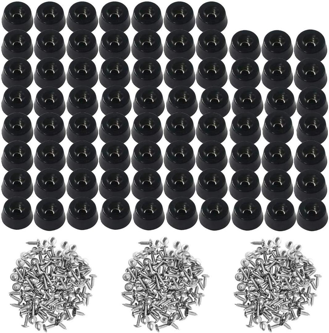 TopPerfekt 120 Pieces Soft Cutting Board Rubber Feet with 304 Stainless Steel Screws, 0.31 x 0.59 (HD), Not Slip, Non Marking, Anti-Skid, Fine Grips for Furniture, Electronics and Appliances