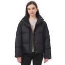 ANYIELIEMO Womens Oversized Down Puffer Jacket, Winter Coat Stand Collar (Black, S)