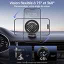 SYNCWIRE MagSafe Car Mount - Flexible Rotation Magnetic Phone Holder for Dash, Strong Magnets, Universal Compatible iPhone, Samsung, Pixel - MagSafe Car Accessories