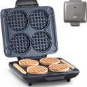 Dash Multi Mini Waffle Maker - Makes Four Waffles at Once for Family Breakfasts - Dual Nonstick Heating Plates & Easy-Release Surface - Compact & Fast-Heating - Graphite