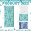 Moukeren 3 Pcs Coastal Hand Towels for Bathroom Ocean Beach Decorative Bath Towels 100% Cotton Jacquard 3D Sea Starfish Shells Absorbent for Summer Beach Theme Gifts Bathroom Decor 13.78 x 29.53 Inch