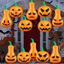 12 Pieces Halloween Inflatable Pumpkin Outdoor Decorations Blow up Pumpkin Fall Thanksgiving Inflatable PVC Waterproof Pumpkin Ball Outdoor Ornaments Halloween Decorations for Yard Garden Lawn
