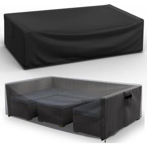 Patio Furniture Covers Waterproof for Coffee Table Cover, Heavy Duty Durable Rectangular Outdoor Coffee Table Cover, 48L x 28Wx 13H inches, Black