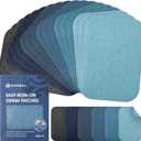 KEPAIBOS Low Temperature Iron-On Denim Patches  18 PCS Repair Kit, 6 Colors, 3" x 4-1/4", Durable Fabric Patches for Jeans, Jackets & Ripped Clothes