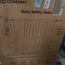 COMOMY 36" Extra Tall Baby Gate for Stairs Doorways, Fits Openings 29.5" to 43.3" Wide, Auto Close Sturdy Safety Dog Gate for House, Pressure Mounted Easy Walk Through Pet Gate with Door, White