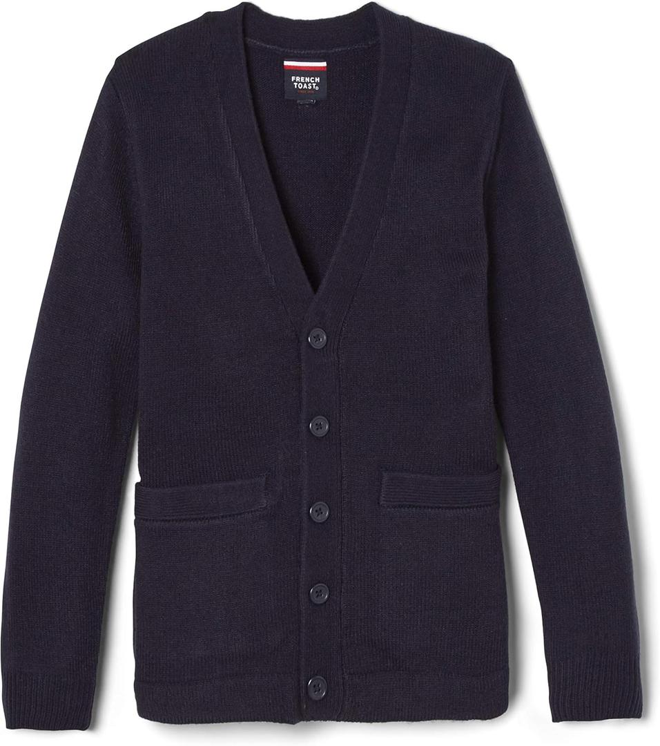 French Toast Unisex Anti-pill V-neck (Standard & Husky) School Uniform Cardigan Sweater (6-7)