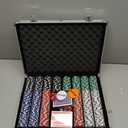 Homwom Poker Chip Set - 500PCS Poker Chips with Aluminum Case, 11.5 Gram Chips for Texas Holdem Blackjack(500pcs)