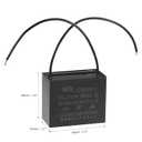 uxcell Ceiling Fan Capacitor CBB61 15uF 350V AC 2 Wires Metallized Polypropylene Film Capacitor 58x48x30mm for Electric Fan Pump Motor Generator 2Pcs