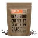 Real Good Coffee Company Real Good Coffee - Whole Bean Coffee - Light Roast 100% Arabica Fresh Roasted in Seattle - 2Lbs (32 Ounce (Pack of 1)), Best By 01, 2026