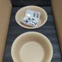 Ceramic 7.1-inch Raised Double-Bowl Set with Non-Slip Stand, 2.5 Cup Food or 24 oz Water Dishes for Medium and Dogs, Wide Opening with Rounded Edges(Matt White)