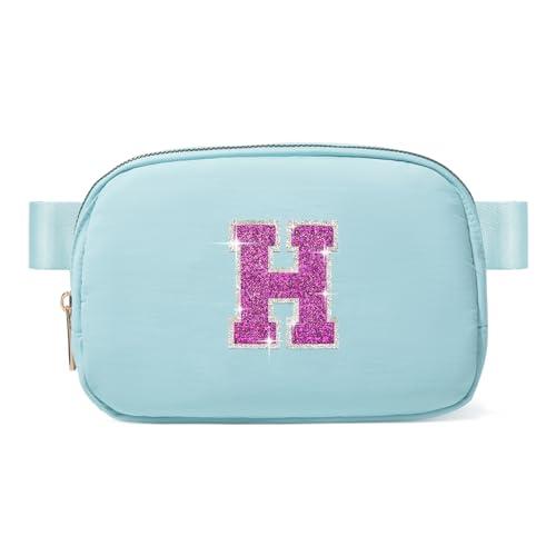 6 7 8 9 10 11 12 Year Old Girl Gifts Personalized Birthday Gifts for Her Sister Daughter Initial Crossbody Bag Fanny Pack Purse for Teen Girl Gifts Trendy Stuff Preppy Stuff (Icing Blue-H), Pack Of 2