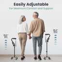 PELEGON Quad Cane (300LB) - Adjustable Walking Cane with A Large 4 Pronged Base for Extra Balance & Stability, Walking Canes for Seniors, Walking Cane for Men & Women, Walking Sticks
