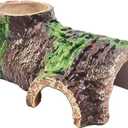 Medium Realistic Resin Hollow Log Reptile Hide Natural Looking Design with Exterior Feeding Ledge for Bearded Dragons Geckos and Exotic Pets