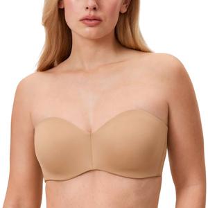 DELIMIRA Women's Strapless Bra Unlined Underwire Minimizer Plus Size Support, 40D